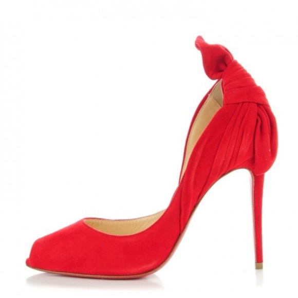 CHRISTIAN LOUBOUTIN Suede Barbara 100 Peep Toe Pumps 36 Oeillet size 37.5. - Picture 1 of 11